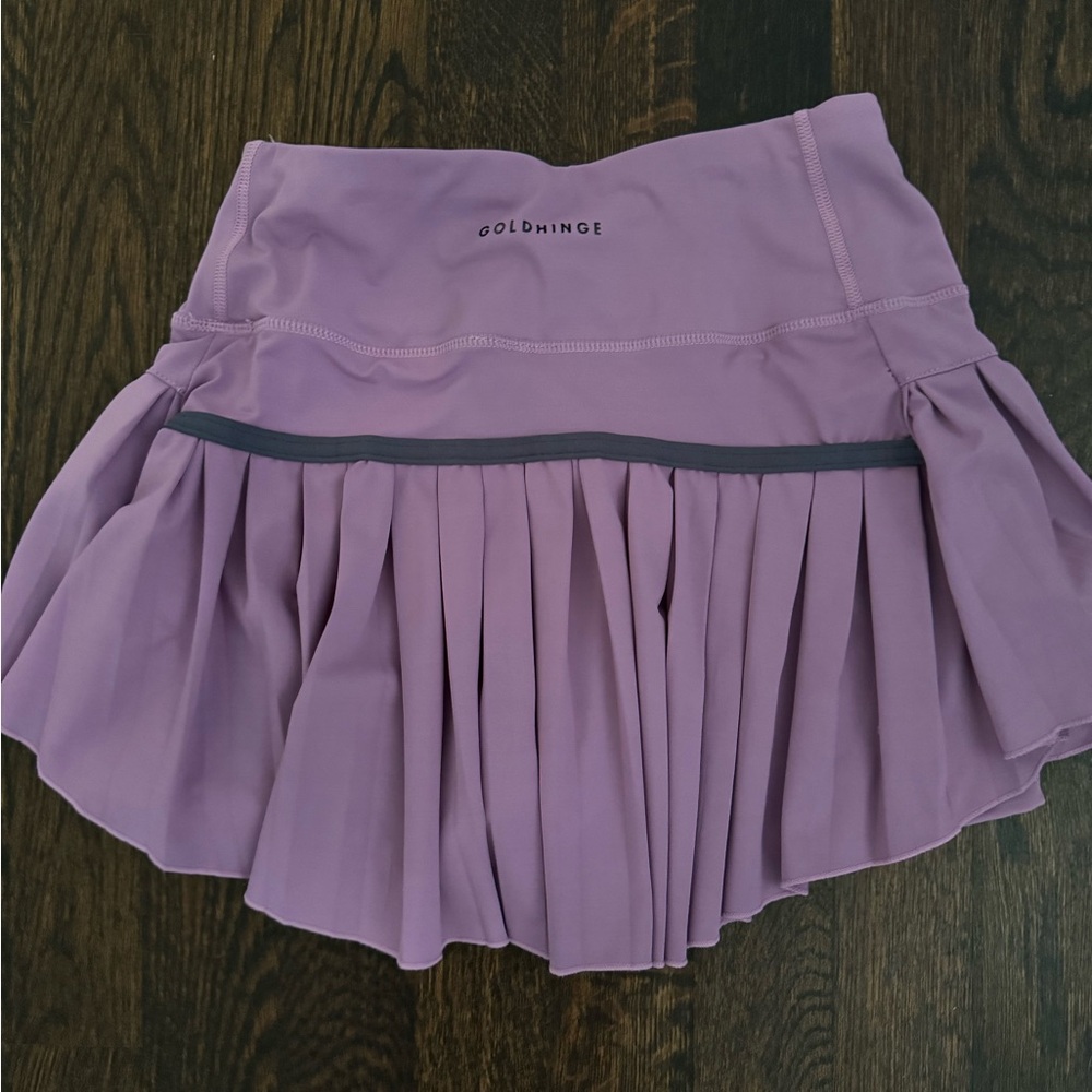 COPY - Gold Hinge pleated purple skirt size small